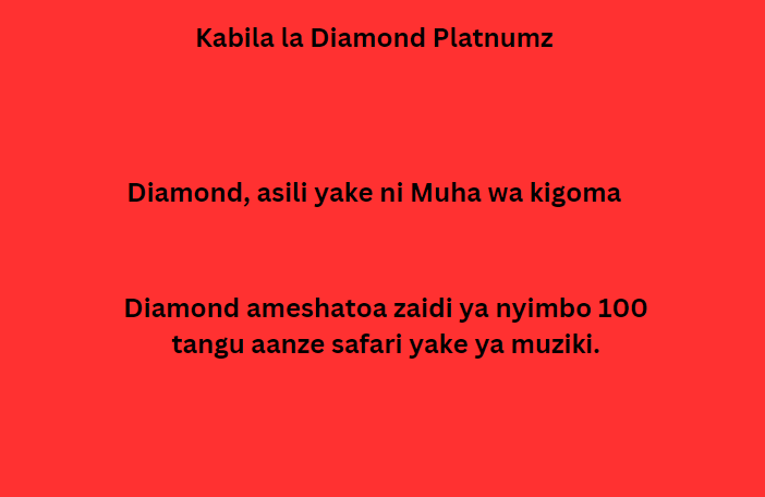 Kabila la Diamond Platnumz