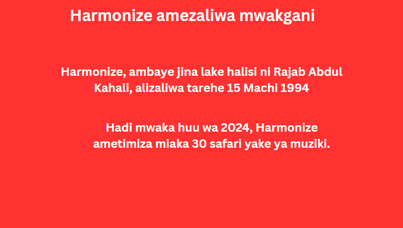 Harmonize amezaliwa mwaka gani
