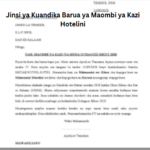 Jinsi ya Kuandika Barua ya Maombi ya Kazi Hotelini