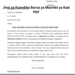 Jinsi ya Kuandika Barua ya Maombi ya Kazi PDF