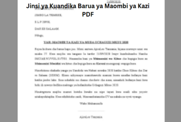 Jinsi ya Kuandika Barua ya Maombi ya Kazi PDF