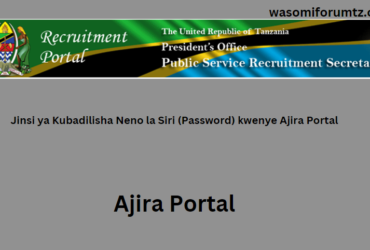 Jinsi ya Kubadilisha Neno la Siri (Password) kwenye Ajira Portal
