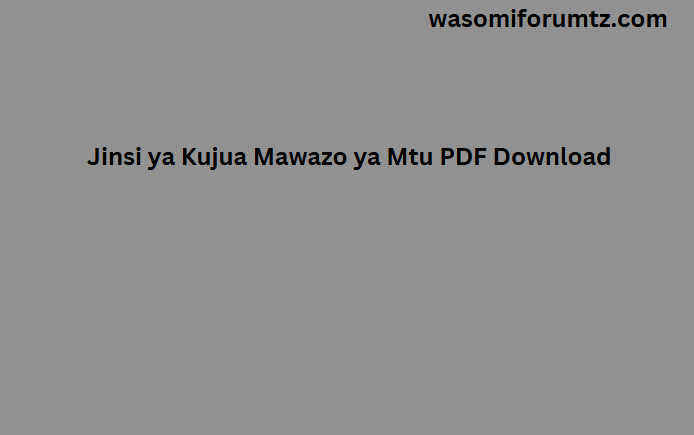 Jinsi ya Kujua Mawazo ya Mtu PDF Download