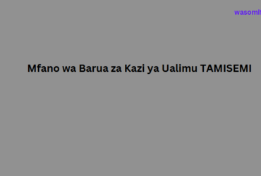 Mfano wa Barua za Kazi ya Ualimu TAMISEMI