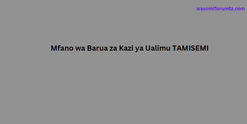 Mfano wa Barua za Kazi ya Ualimu TAMISEMI