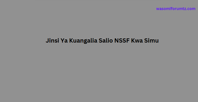 Jinsi Ya Kuangalia Salio NSSF Kwa Simu