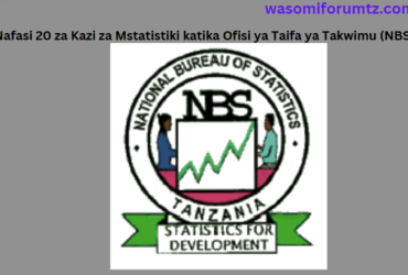 Nafasi 20 za Kazi za Mstatistiki katika Ofisi ya Taifa ya Takwimu (NBS)