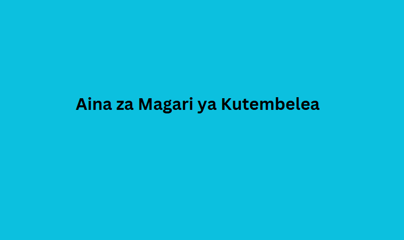 Aina za Magari ya Kutembelea